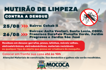 MUTIRÃO DE LIMPEZA CONTRA A DENGUE EM MOCOCA