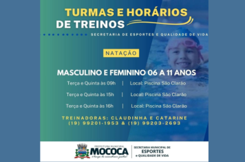 CONFIRAM OS HORÁRIOS DE NOSSAS ESCOLINHAS DE TREINAMENTO