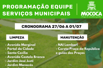 FIQUE DE OLHO NO CRONOGRAMA DE LIMPEZA PÚBLICA