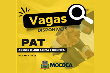 CONFIRA AS VAGAS DISPONÍVEIS NO PAT DE MOCOCA EM 25/06/2025