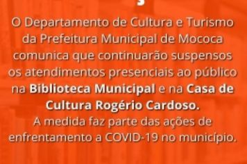Departamento Municipal de Cultura e Turismo informa: