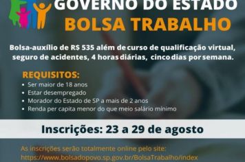  ATENÇÃO À INSCRIÇÃO PARA O BOLSA-TRABALHO >>