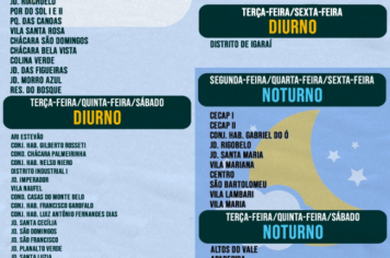 ATENÇÃO! NOVOS HORÁRIOS DA COLETA DE LIXO. 