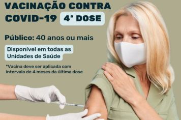 A PREFEITURA MUNICIPAL DE MOCOCA INFORMA SOBRE 4ª DOSE DA VACINA CONTRA A COVID-19