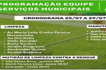 CRONOGRAMA DE LIMPEZA E MANUTENÇÃO EM MOCOCA