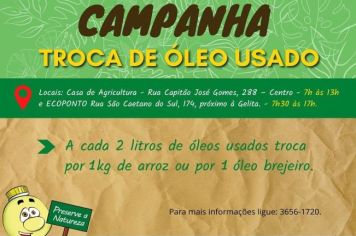 TROCA DE ÓLEOS USADOS EM MOCOCA CONTINUA