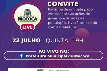 MOCOCA CONECTADA 

Confira nossa Live nessa quinta-feira, 22, pela página do Facebook da Prefeitura às 19h.