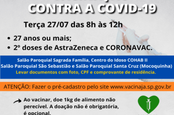 VACINAÇÃO EM PESSOAS MAIORES DE 27 ANOS CONTINUA NESTA TERÇA>>