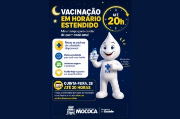 VACINAÇÃO EM HORÁRIO ESTENDIDO! 