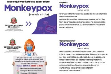 PREFEITURA MUNICIPAL DE MOCOCA DISPONIBILIZA CARTILHA ONLINE SOBRE INFORMAÇÕES E ESCLARECIMENTOS DO QUE É VARÍOLA DO MACACO