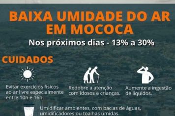 CUIDADO COM A BAIXA UMIDADE DO AR