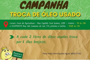 TROCA DE ÓLEOS USADOS EM MOCOCA CONTINUA