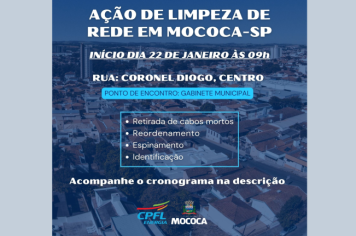 AÇÃO DE LIMPEZA DE REDE DA CPFL EM PARCERIA COM A PREFEITURA MUNICIPAL DE MOCOCA
