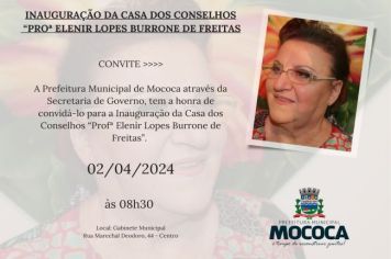 CONVITE - INAUGURAÇÃO DA CASA DOS CONSELHOS 