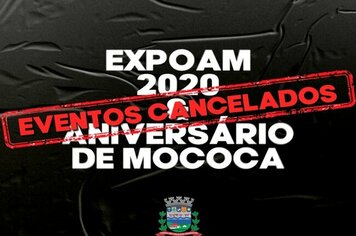 - Estão suspensos os eventos que seriam realizados em comemoração ao aniversário de Mococa e Expoam 2020.

O Departamento pede a compreensão de todos.

>> ATENÇÃO !
Na terça-feira, dia 17, será publicado o parecer do Prefeito Elias de Sisto explicand