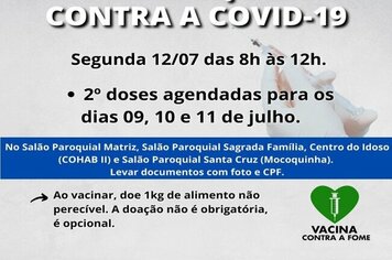 PREFEITURA RETOMA VACINAÇÃO CONTRA A COVID NA SEGUNDA-FEIRA.