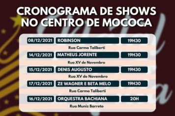 PREFEITURA REALIZARÁ SHOWS NO NATAL DA VIDA