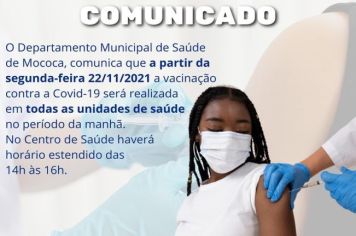 POPULAÇÃO PODERÁ SE VACINAR CONTRA A COVID-19 EM TODAS AS UNIDADES DE SAÚDE