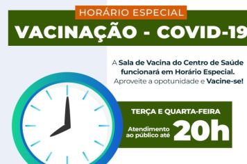 VACINAÇÃO CONTRA A COVID-19 ATÉ ÀS 20:00H NO CENTRO DE SAÚDE