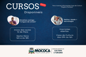 Secretaria de Cultura e Turismo de Mococa oferece curso gratuito de Libras e curso de introdução ao uso do celular