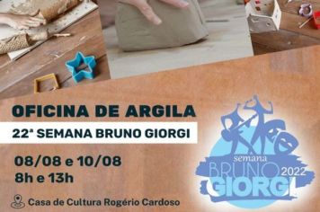 INSCRIÇÕES ABERTAS PARA OFICINA DE ARGILA