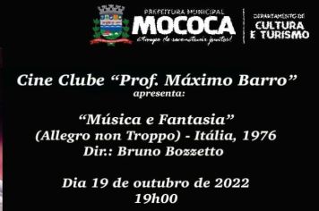 CINE CLUBE “PROF. MAXIMO BARRO” EXIBIRÁ O FILME: MUSICA E FANTASIA