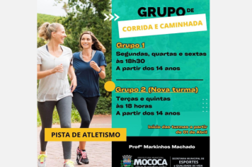 GRUPO DE CORRIDA E CAMINHADA - AULAS GRATUITAS PELA PREFEITURA