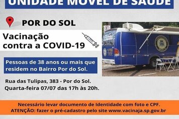 PREFEITURA MUNICIPAL DE MOCOCA PROMOVE VACINAÇÃO CONTRA A COVID-19, EM HORÁRIO ESPECIAL, NO BAIRRO POR SOL, ATRAVÉS DA UNIDADE MÓVEL DE SAÚDE.

>>
