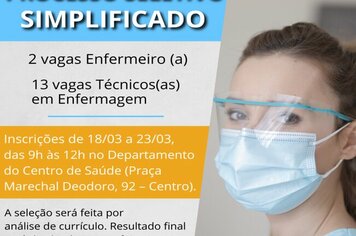 ATENÇÃO >>



Processo Seletivo Emergencial para contratação de profissionais para as ações de imunização contra a COVID-19 em Mococa.



A Prefeitura Municipal de Mococa através do Departamento de Saúde publica o Edital de Processo Seletivo Simpl