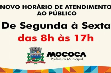 Expediente nas repartições públicas municipais de Mococa será das 8h às 17h