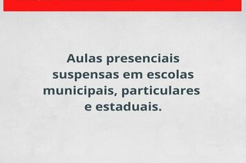 AULAS PRESENCIAIS ESTÃO SUSPENSAS EM MOCOCA.