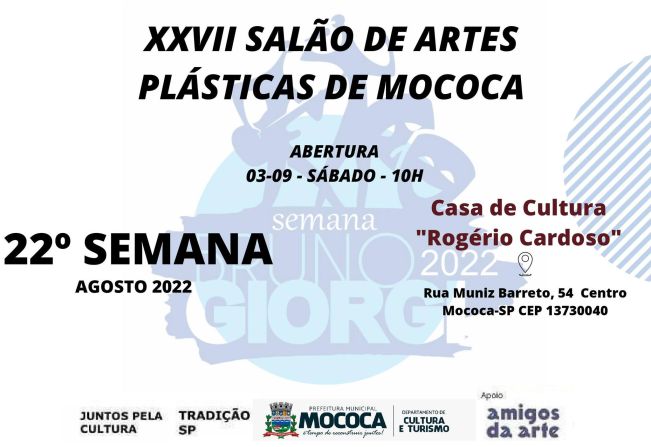 ABERTURA DO 27º SALÃO DE ARTES PLÁSTICAS DE MOCOCA SERÁ NESTE SÁBADO 