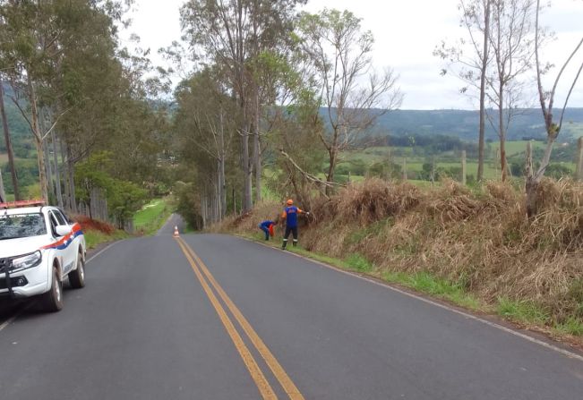 DEFESA CIVIL DE MOCOCA REALIZA MAIS UMA RETIRADA DE GALHOS QUE OFERECIAM RISCOS À POPULAÇÃO