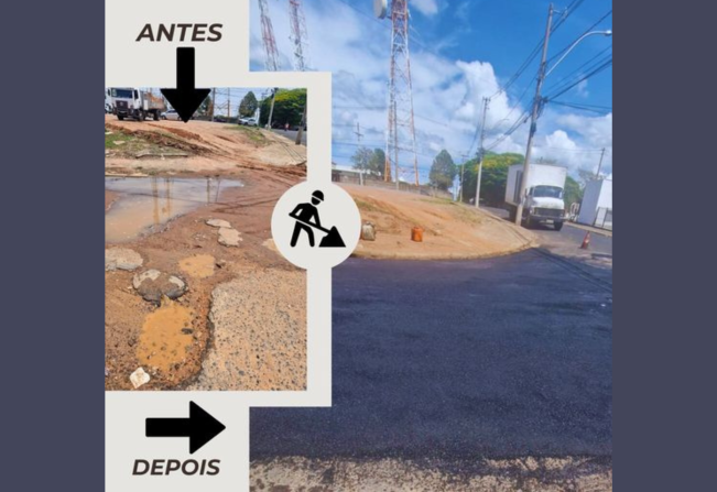 ANTES E DEPOIS DA OPERAÇÃO TAPA BURACOS NA RUA EL SALVADOR 