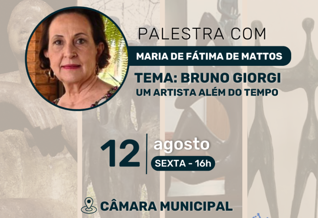 HISTORIADORA MINISTRARÁ PALESTRA SOBRE BRUNO GIORGI NA CÂMARA MUNICIPAL DE MOCOCA