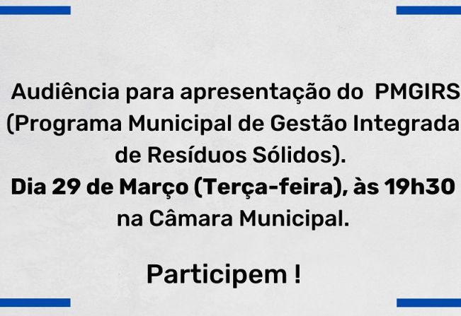 CONVITE AUDIÊNCIA PÚBLICA