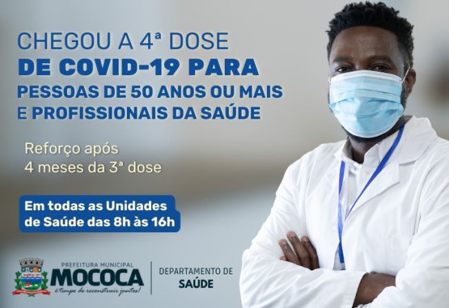 QUARTA DOSE DE VACINA CONTRA A COVID-19 A PARTIR DE 50 ANOS
