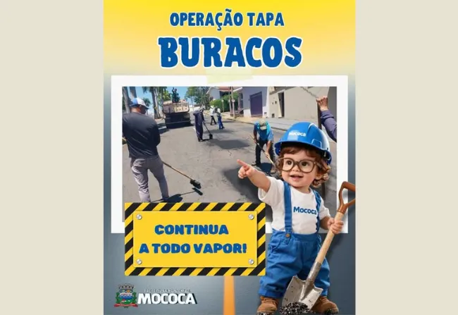 OPERAÇÃO TAPA-BURACOS CONTINUA PELAS RUAS DE MOCOCA! 