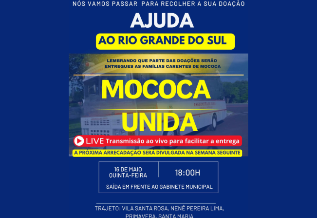 ARRECADAÇÕES PELOS BAIRROS DE MOCOCA - ACOMPANHE A PROGRAMAÇÃO