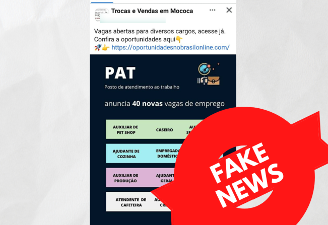 ALERTA DE FAKE NEWS