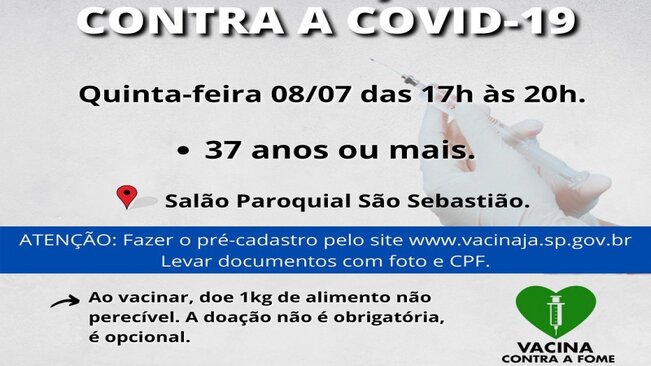 PREFEITURA MUNICIPAL DE MOCOCA REALIZA VACINAÇÃO CONTRA A COVID EM HORÁRIO ESTENDIDO.