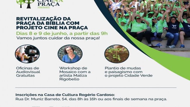 Nos dias 8 e 9 de junho tem Revitalização da Praça da Bíblia em Mococa