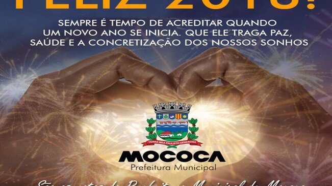Mensagem da Prefeitura Municipal de Mococa de um Ano Novo repleto de realizações