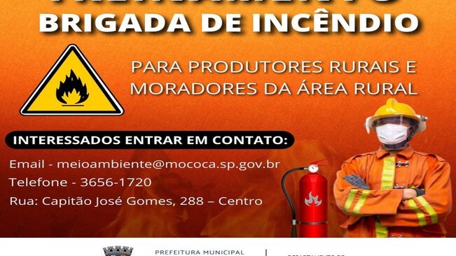 PREFEITURA MUNICIPAL DE MOCOCA EM PARCERIA COM O CORPO DE BOMBEIROS OFERECE TREINAMENTO DE PREVENÇÃO E COMBATE A INCÊNDIO NO CAMPO.
