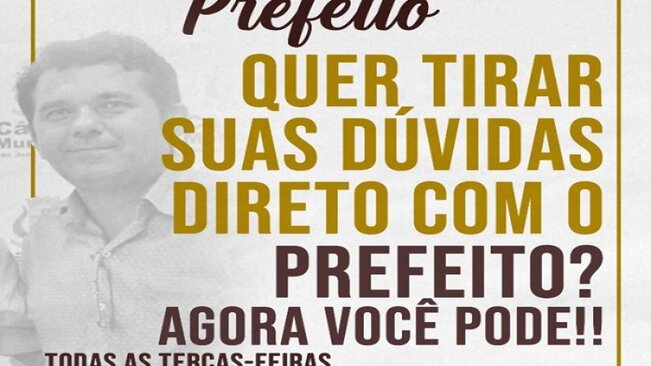 >> QUER TIRAR SUA DÚVIDA DIRETAMENTE COM O PREFEITO? AGORA VOCÊ PODE!