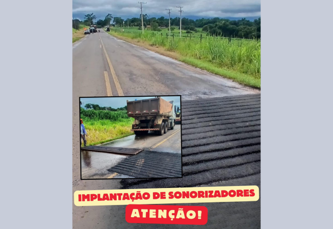 PREFEITURA REALIZA A INSTALAÇÃO DE SONORIZADORES EM TRECHO DA VICINAL MOCOCA A IGARAÍ