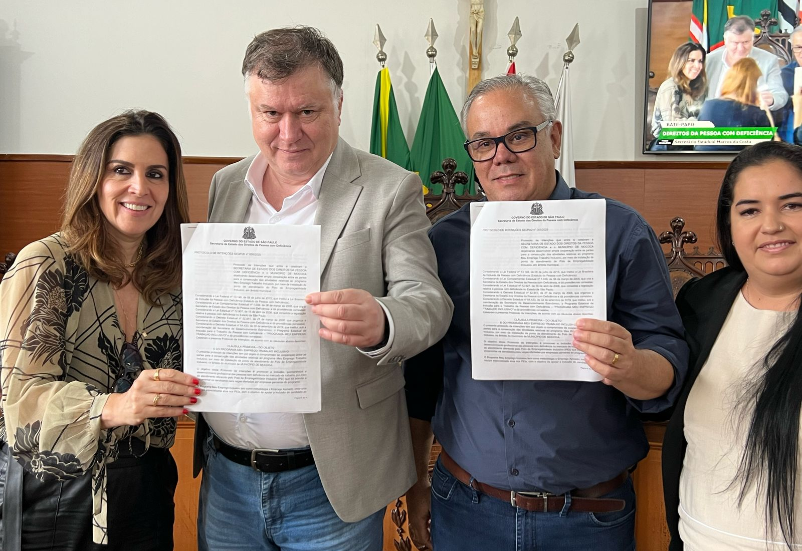 MOCOCA RECEBE A VISITA DO SECRETÁRIO ESTADUAL DOS DIREITOS DA PESSOA COM DEFICIÊNCIA, MARCOS COSTA QUE REALIZA ASSINATURA DE CONVÊNIO COM A PREFEITURA