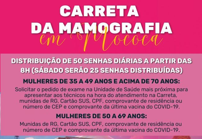 CARRETA DA MAMOGRAFIA-DOCUMENTOS E INSTRUÇÕES