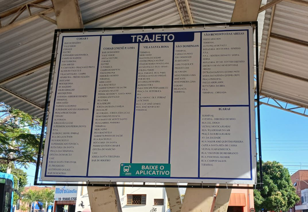 PREFEITURA REALIZA INSTALAÇÕES DE PLACAS INFORMATIVAS NO TERMINAL DE ÔNIBUS