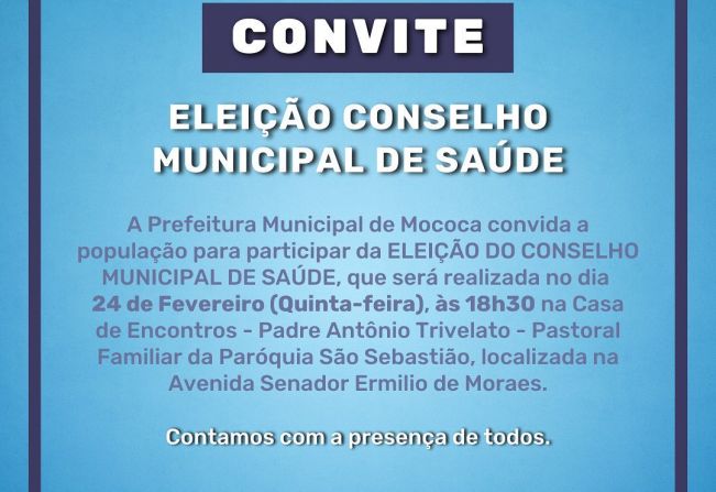 CONVITE – ELEIÇÃO CONSELHO MUNICIPAL DE EDUCAÇÃO